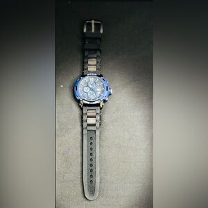 Blue Dial Men's Sport Watch with Black Strap